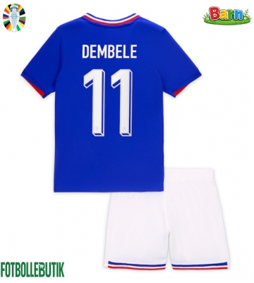 Frankrike Ousmane Dembele #11 Hemmaställ Barn EM 2024 Kortärmad (+ Korta byxor)